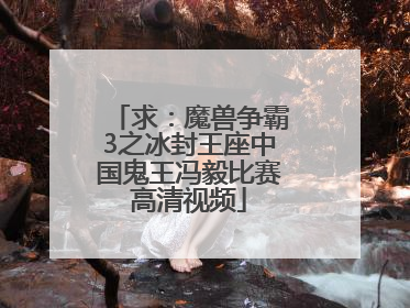 求：魔兽争霸3之冰封王座中国鬼王冯毅比赛高清视频