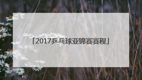 「2017乒乓球亚锦赛赛程」2017乒乓球亚锦赛张继科